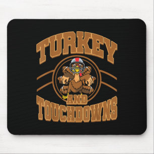 Thanksgiving Turkey And Touchdowns Football Fall M Mouse Pad