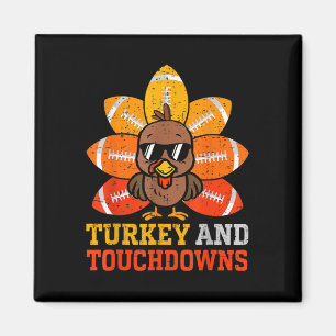 Thanksgiving Turkey And Touchdowns Football Kids T Magnet