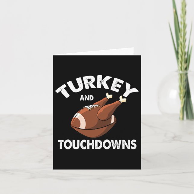 Thanksgiving Turkey And Touchdowns Football Men Bo Card (Front)