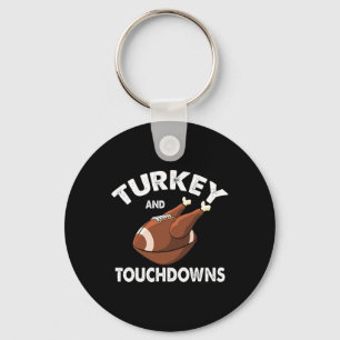 Thanksgiving Turkey And Touchdowns Football Men Bo Key Ring