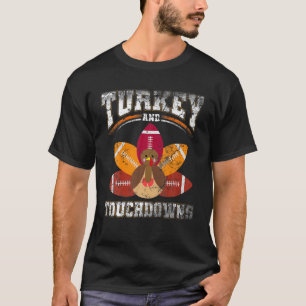 Thanksgiving Turkey And Touchdowns Football Men Ki T-Shirt