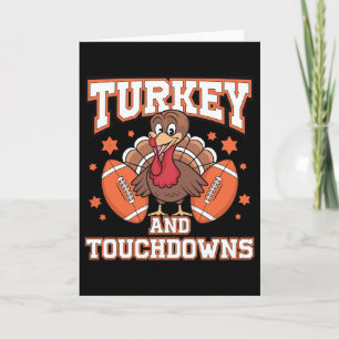 Thanksgiving Turkey And Touchdowns Footbyll Men Ki Card