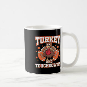 Thanksgiving Turkey And Touchdowns Footbyll Men Ki Coffee Mug