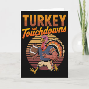 Thanksgiving Turkey And Touchdowns Footll Men Kids Card