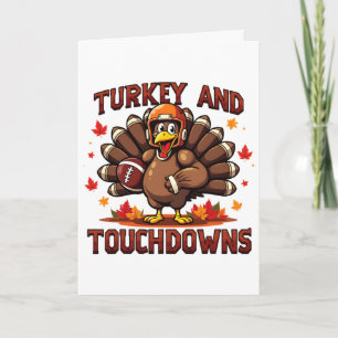 Thanksgiving Turkey And Touchdowns Footll Player 1 Card