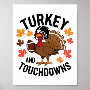 Thanksgiving Turkey And Touchdowns Footll Player 2 Poster