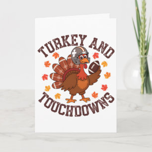 Thanksgiving Turkey And Touchdowns Footll Player  Card