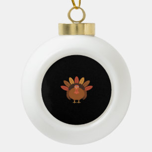 Thanksgiving Turkey – Autumn Holiday Classic Class Ceramic Ball Christmas Ornament