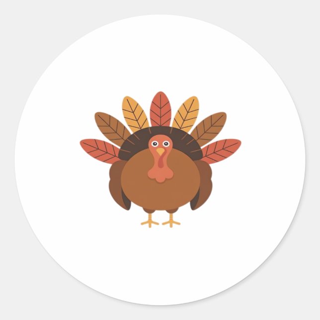Thanksgiving Turkey – Autumn Holiday Classic Class Classic Round Sticker (Front)