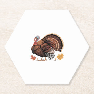 Thanksgiving Turkey – Autumn Holiday Classic Class Paper Coaster