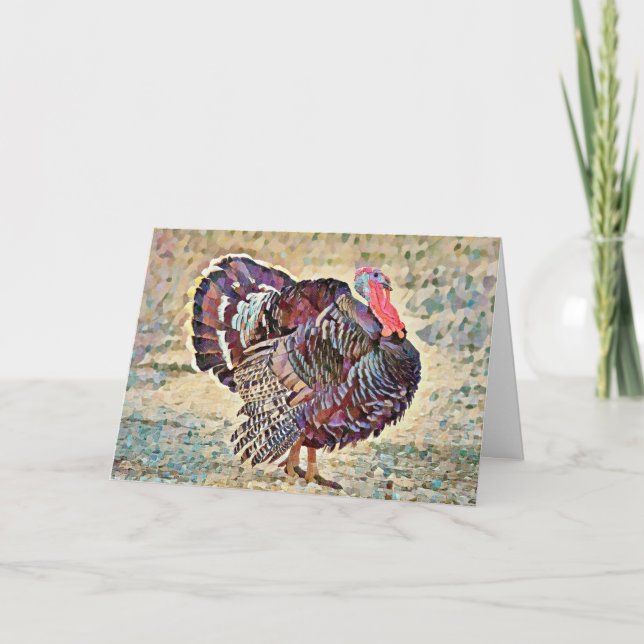 Thanksgiving Turkey Bird Art Friends Card (Front)