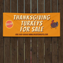 Thanksgiving Turkey Birds For Sale Business Banner