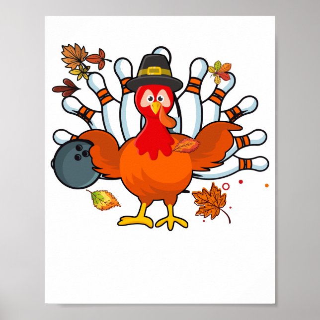 Thanksgiving Turkey Bowling Ball Poster (Front)