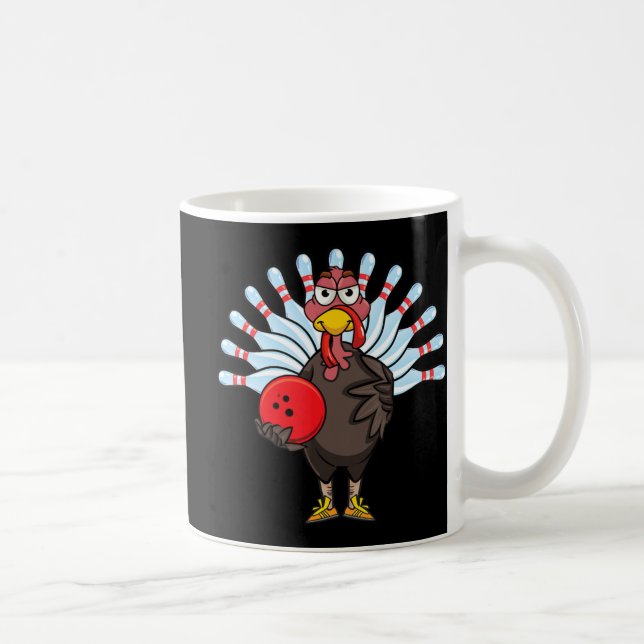 Thanksgiving Turkey Bowling Pin Matching Team Gift Coffee Mug (Right)