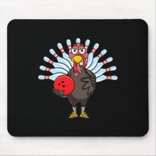 Thanksgiving Turkey Bowling Pin Matching Team Gift Mouse Pad