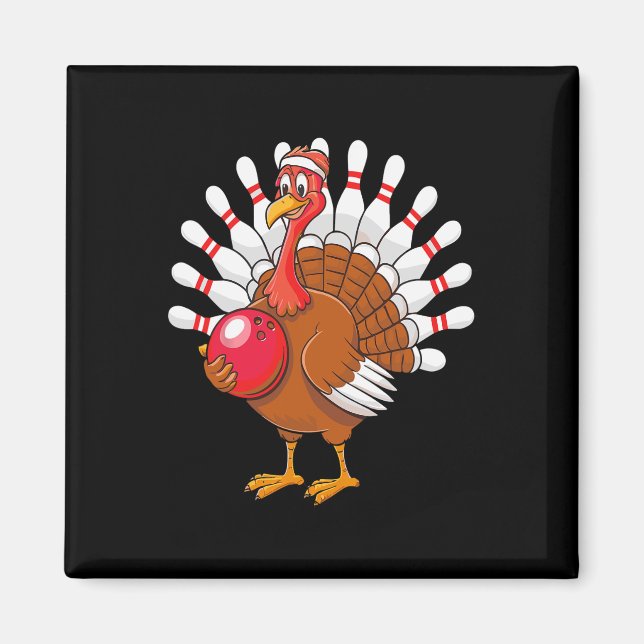 Thanksgiving Turkey Bowling Pin Matching Team  Magnet (Front)