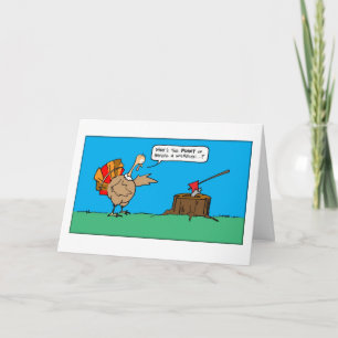 Thanksgiving turkey cartoon holiday card