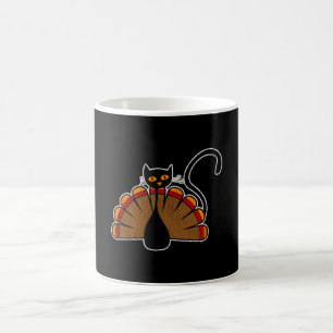 Thanksgiving Turkey Cat Funny Kitty Lover Gift Coffee Mug