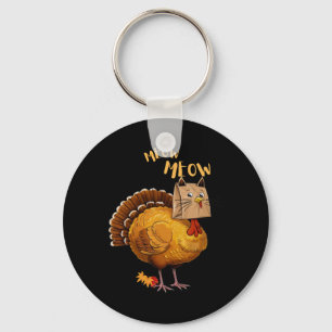 Thanksgiving Turkey Cat Meow Funny Men Women Thank Key Ring