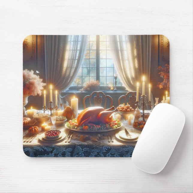 Thanksgiving Turkey Centerpiece Mouse Pad (With Mouse)