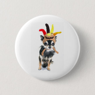 Thanksgiving Turkey Chihuahua 6 Cm Round Badge