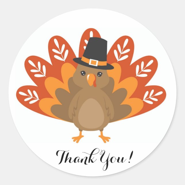 Thanksgiving turkey classic round sticker (Front)