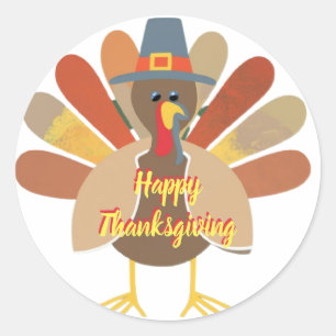 Thanksgiving Turkey Classic Round Sticker