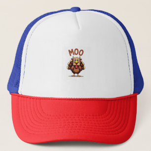 Thanksgiving Turkey cow moo Funny Men Women Thanks Trucker Hat