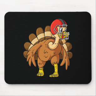 Thanksgiving Turkey Defensive End Football Boys Ki Mouse Pad