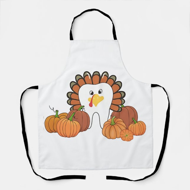 Thanksgiving Turkey Dental Dentist Teeth  Apron (Front)