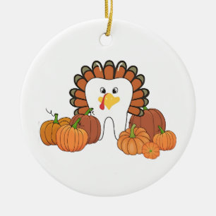 Thanksgiving Turkey Dental Dentist Teeth Ceramic Tree Decoration