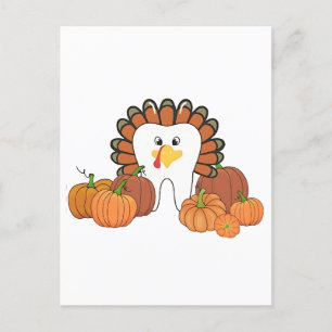 Thanksgiving Turkey Dental Dentist Teeth Holiday Postcard