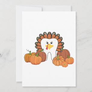 Thanksgiving Turkey Dental Dentist Teeth Invitation
