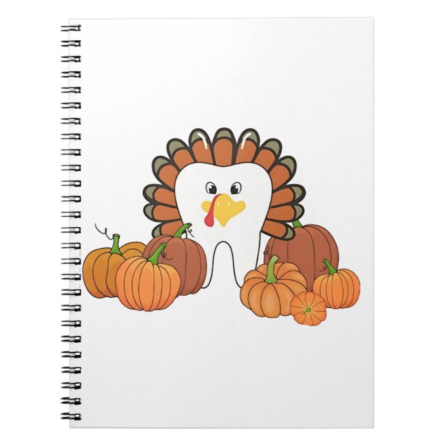 Thanksgiving Turkey Dental Dentist Teeth  Notebook (Front)