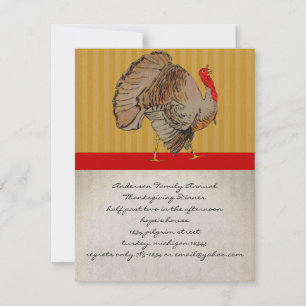 Thanksgiving Turkey Dinner Party Invitations