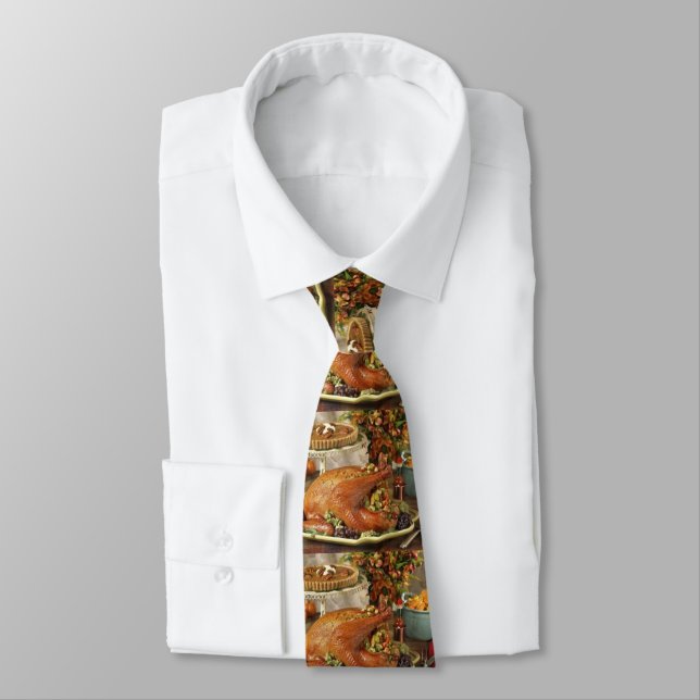 Thanksgiving turkey dinner tie (Tied)