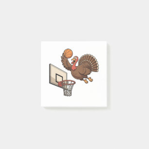 Thanksgiving Turkey Dunking Basketball Funny Post-it Notes