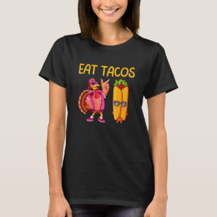 Thanksgiving Turkey Eat Tacos  Boys Kids Turkey T-Shirt