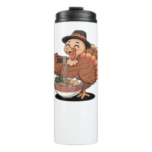 thanksgiving turkey eats ramen Oversized T-Shirt Thermal Tumbler