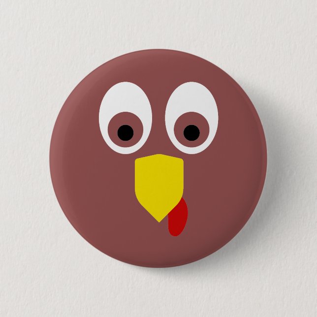 Thanksgiving Turkey Face 6 Cm Round Badge (Front)