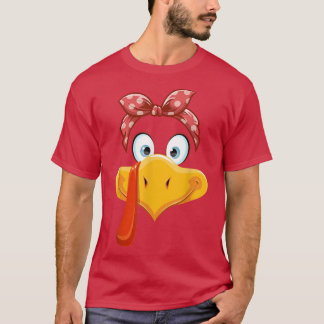 Thanksgiving Turkey Face Cute Girl T-Shirt