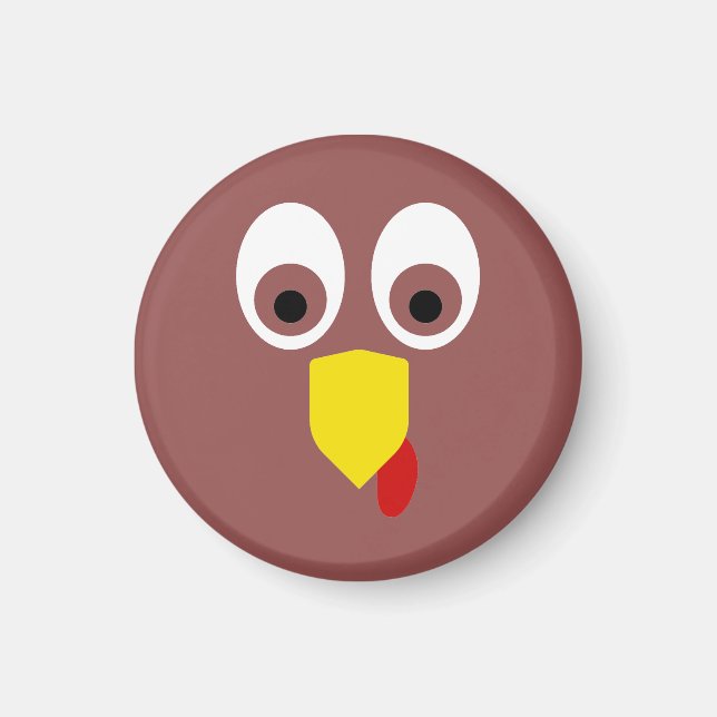 Thanksgiving Turkey Face Magnet (Front)