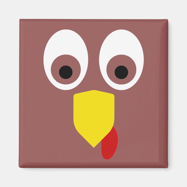 Thanksgiving Turkey Face Magnet (Front)