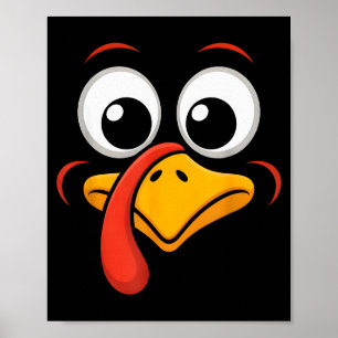 Thanksgiving Turkey Face Matching Family Costume G Poster