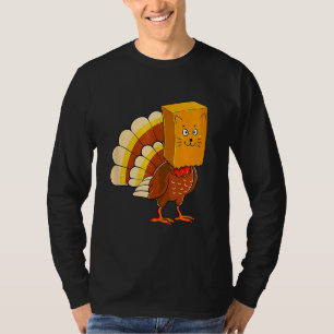 Thanksgiving Turkey Fake Cat Meow Cat Thanksgivin T-Shirt