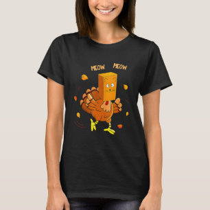 Thanksgiving Turkey Fake Cat Meow Cat Thanksgivin T-Shirt