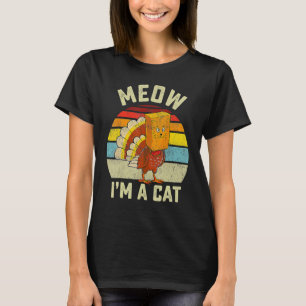 Thanksgiving Turkey Fake Cat Retro T-Shirt