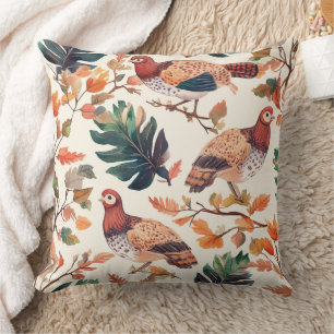 Thanksgiving Turkey Feather Autumn Pattern Cushion