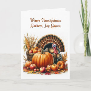 Thanksgiving Turkey Folded Holiday Card