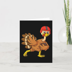 Thanksgiving Turkey Football Player Trophy Award P Card